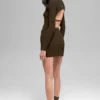 High-Waist kjol i denimstickat – Espresso/svart