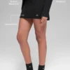 High-Waist kjol i denimstickat – svart/antracit