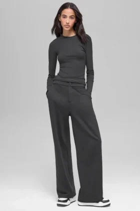 High-Waist Mjukisbyxor – Anthracite