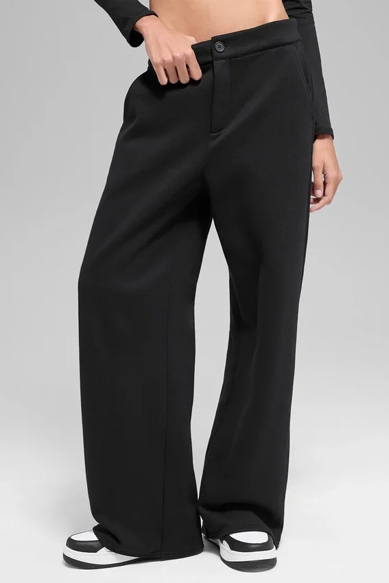 High-Waist Mjukisbyxor – Svart