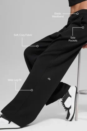 High-Waist Mjukisbyxor – Svart