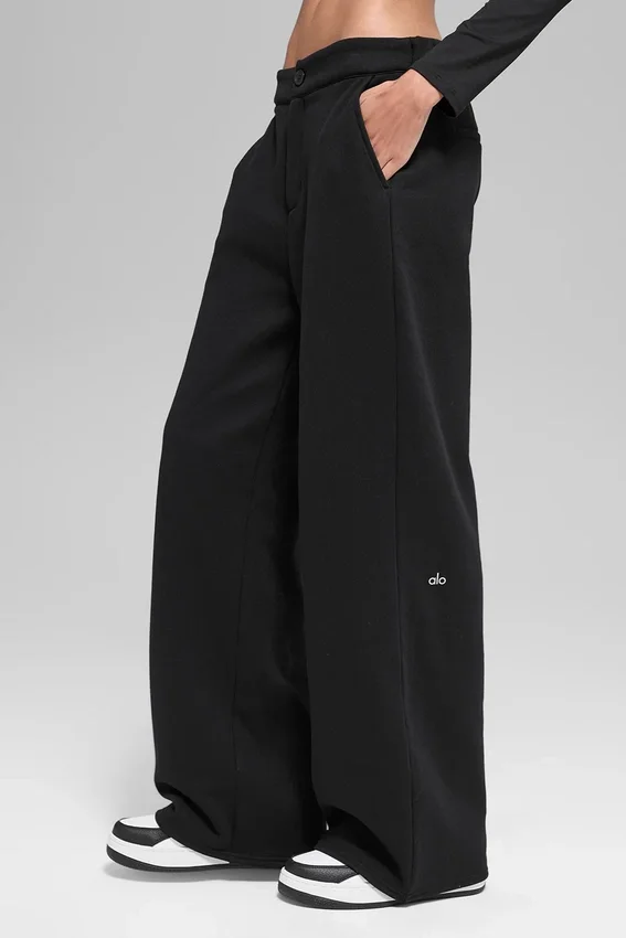 High-Waist Mjukisbyxor – Svart