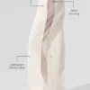 High-Waist Origin-träningsbyxor med vida ben – elfenben