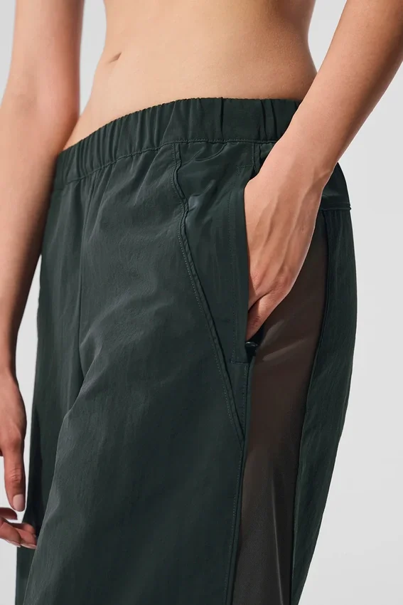 High-Waist Origin-träningsbyxor med vida ben – kolgrå