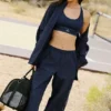 High-Waist Origin Wide Leg Track Pant – marinblå/svart