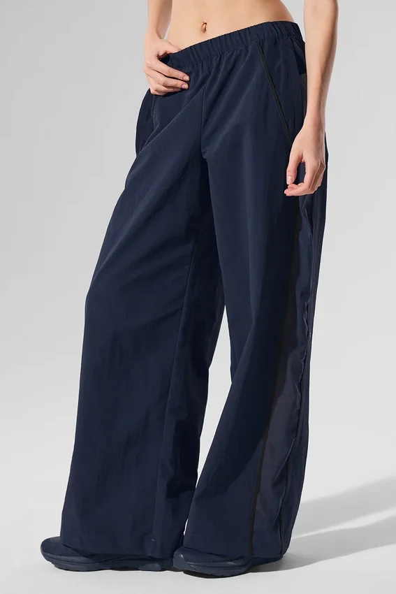 High-Waist Origin Wide Leg Track Pant – marinblå/svart