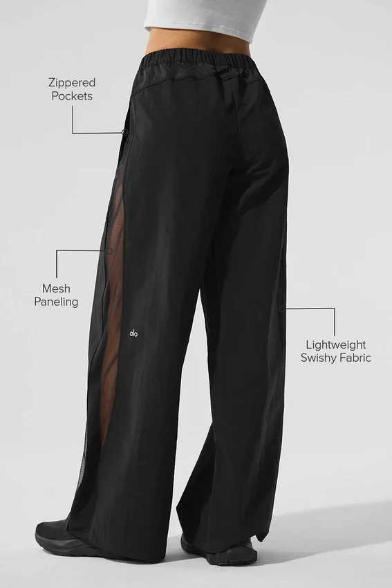 High-Waist Origin Wide Leg Track Pant – svart