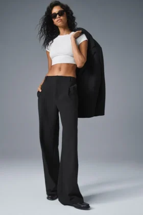 High-Waist Pursuit Trouser (Long) – svarta
