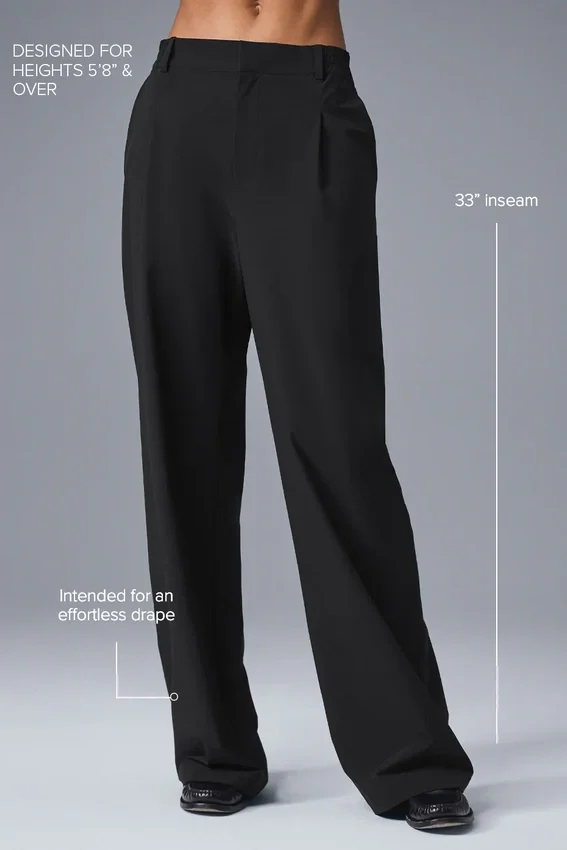 High-Waist Pursuit Trouser (Long) – svarta