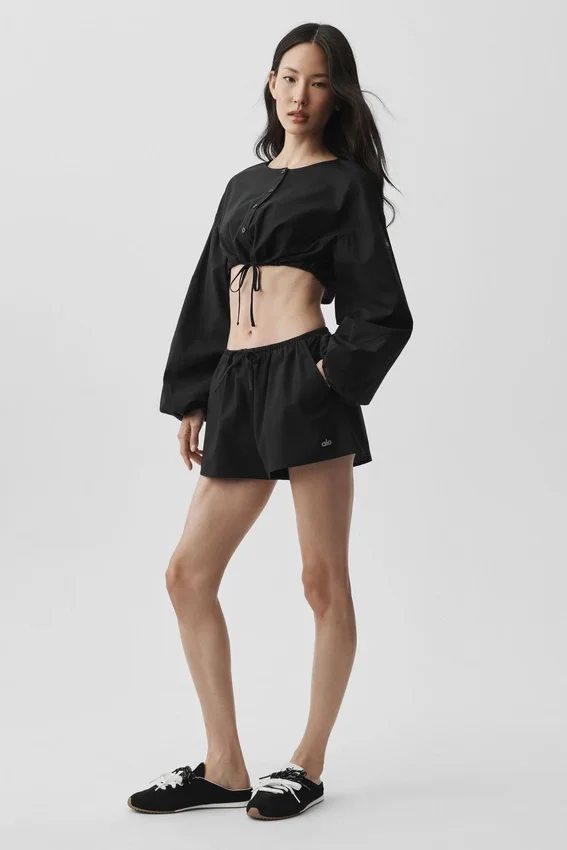 High-Waist Real Deal Shorts i bomull – Svart