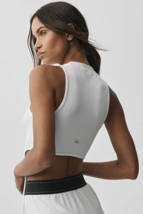 Hälsa Rib Flaunt Tank – Vit