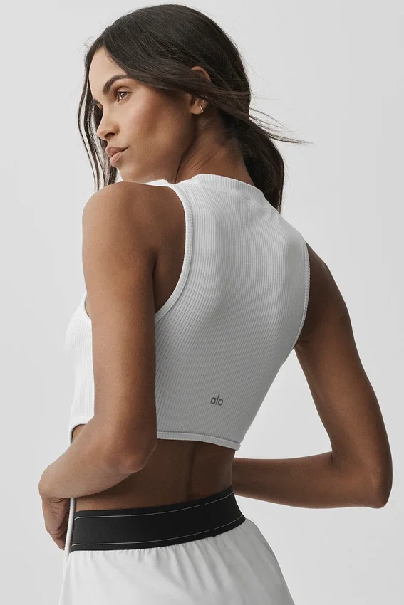 Hälsa Rib Flaunt Tank – Vit