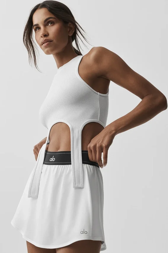 Hälsa Rib Flaunt Tank – Vit