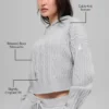 Huvtröja Winter Bliss i kabelstickning – Athletic Heather Grey