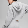 Huvtröja Winter Bliss i kabelstickning – Athletic Heather Grey