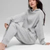 Huvtröja Winter Bliss i kabelstickning – Athletic Heather Grey