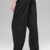 Joggingbyxor i polarfleece med High-Waist-design – svart