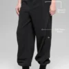 Joggingbyxor i polarfleece med High-Waist-design – svart