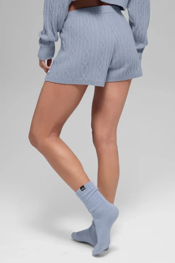 Kabelstickade Winter Bliss-shorts – Winter Frost