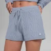 Kabelstickade Winter Bliss-shorts – Winter Frost