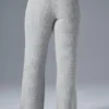 Kashmir-byxor med High-Waist och fluffig våffelstruktur – Athletic Heather Grey