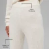 Kashmir-High-Waist-byxor med fluffig våffelstruktur – elfenben