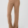 Kashmir-High-Waist-byxor med fluffig våffelstruktur – Toasted Almond