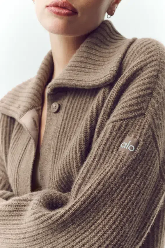 Kashmir-kofta Northstar Long Cardigan – Alpine Cocoa Heather