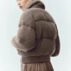 Kashmir Northstar-stickat med puffärmar – Alpine Cocoa Heather