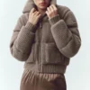 Kashmir Northstar-stickat med puffärmar – Alpine Cocoa Heather