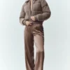 Kashmir Northstar-stickat med puffärmar – Alpine Cocoa Heather