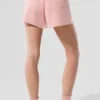 Kashmirshorts med High-Waist-design i mjuk våffelstruktur – Pink Quartz