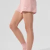 Kashmirshorts med High-Waist-design i mjuk våffelstruktur – Pink Quartz
