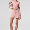 Kashmirshorts med High-Waist-design i mjuk våffelstruktur – Pink Quartz