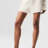 Kashmirshorts med High-Waist-design och fluffig våffelstruktur – Ivory