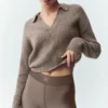 Kashmirtröja Northstar Polo – Alpine Cocoa Heather