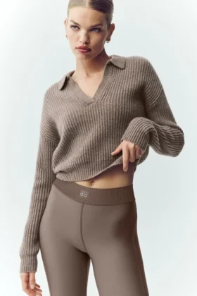 Kashmirtröja Northstar Polo – Alpine Cocoa Heather