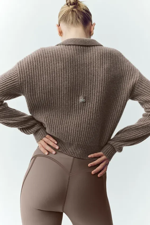 Kashmirtröja Northstar Polo – Alpine Cocoa Heather