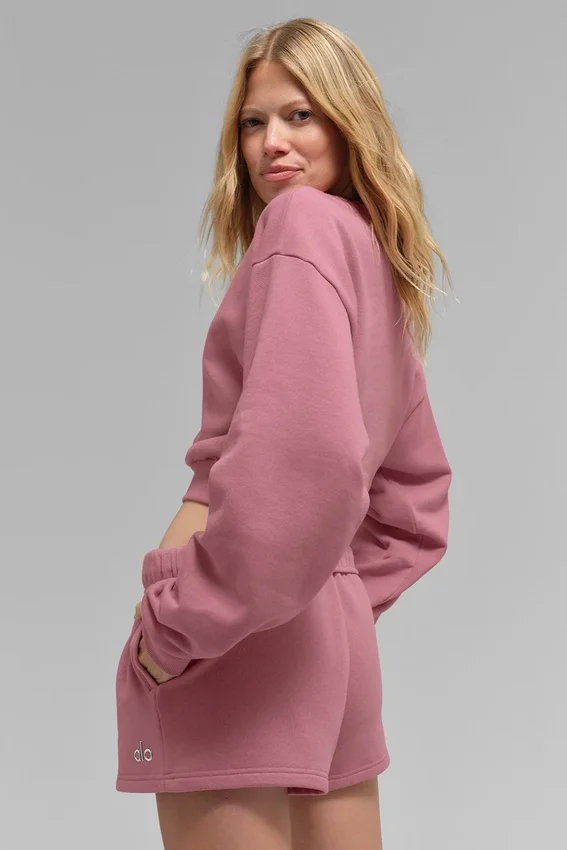 Kort Accolade-tröja med rund hals – Pink Wild Rose