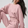 Kort Accolade-tröja med rund hals – Vintage Pink