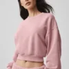 Kort Accolade-tröja med rund hals – Vintage Pink