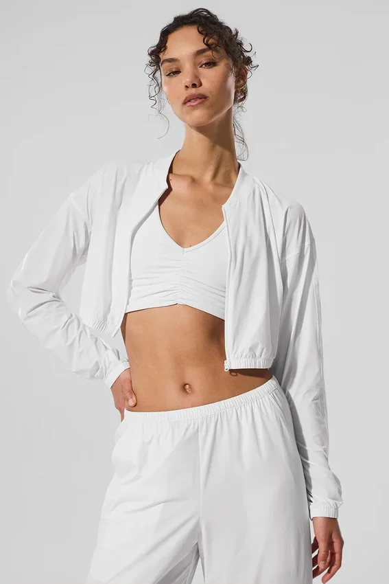 Kort Breezy-överdrag med hel dragkedja – White