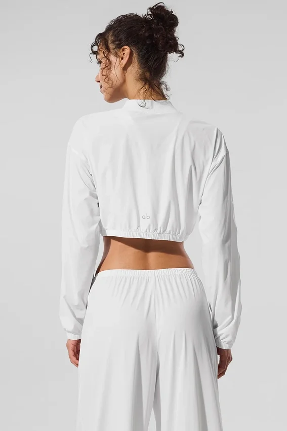 Kort Breezy-överdrag med hel dragkedja – White