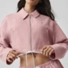 Kort Fan Favorite-jackor med hel dragkedja – Vintage Pink
