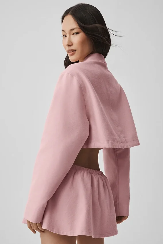 Kort Fan Favorite-jackor med hel dragkedja – Vintage Pink