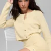 Kort kofta i ull och kashmir – New Class – Candlelight Yellow