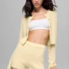 Kort kofta i ull och kashmir – New Class – Candlelight Yellow