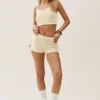 Kort linnen i siden och kashmir – Heat Wave – Sandy Beige