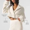 Kort Metro-trenchcoat i ull – elfenben