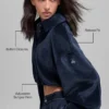 Kort Mountain Side-jackor i ribbad velour – Navy